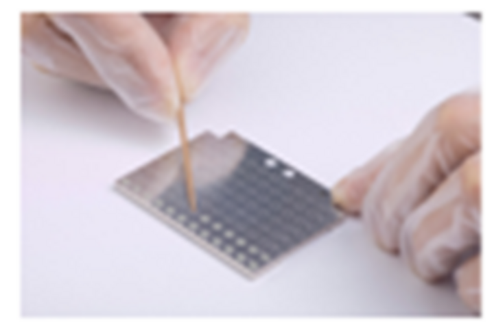 Inoculation of MALDI-TOF target plate.